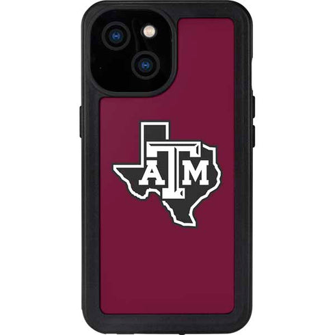 Texas A&M University Black Logo iPhone 15 Waterproof Case