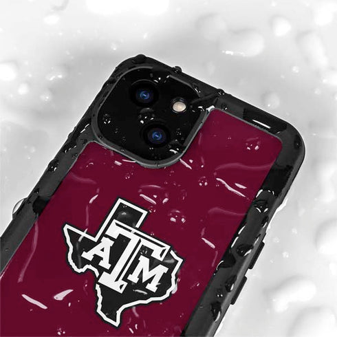 Texas A&M University Black Logo iPhone 15 Waterproof Case