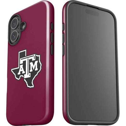 Texas A&M University Black Logo iPhone 16 Impact Case
