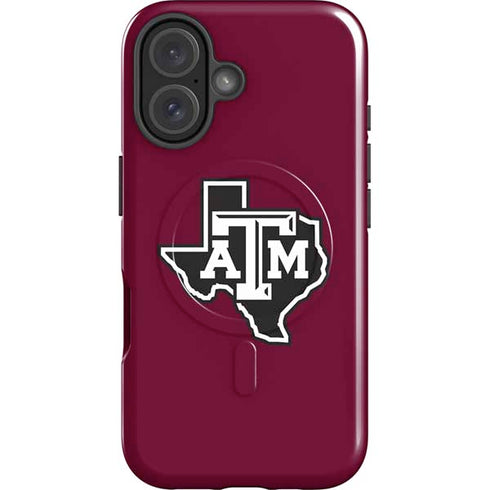 Texas A&M University Black Logo iPhone 16 Magsafe Impact Case