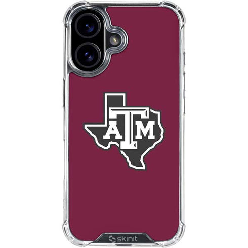 Texas A&M University Black Logo iPhone 16 Plus Clear Case