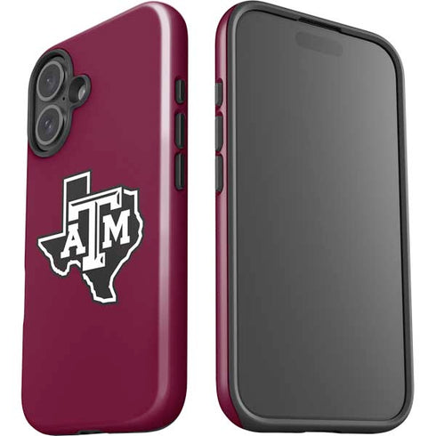 Texas A&M University Black Logo iPhone 16 Plus Impact Case