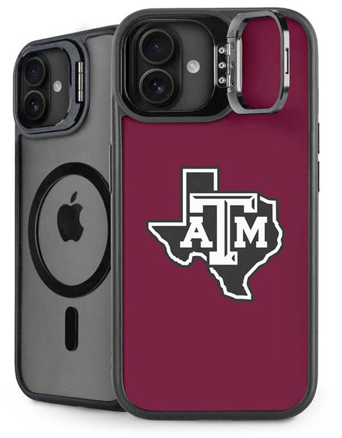 Texas A&M University Black Logo iPhone 16 Plus Kickstand Case