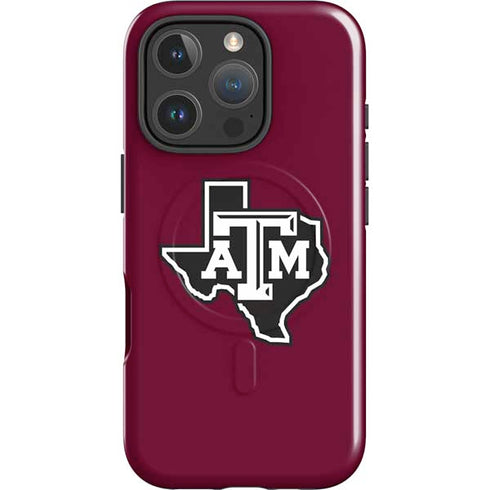 Texas A&M University Black Logo iPhone 16 Pro Magsafe Impact Case