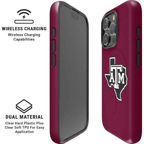 Texas A&M University Black Logo iPhone 16 Pro Magsafe Impact Case
