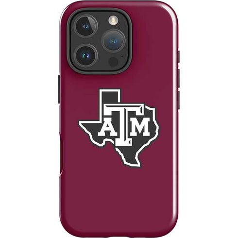 Texas A&M University Black Logo iPhone 16 Pro Max Impact Case