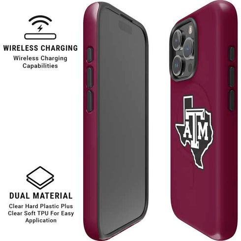 Texas A&M University Black Logo iPhone 16 Pro Max Magsafe Impact Case