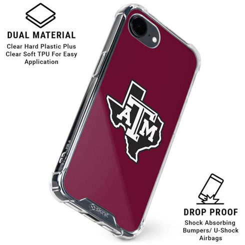 Texas A&M University Black Logo iPhone 16e Clear Case