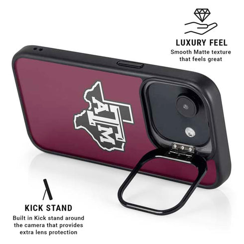 Texas A&M University Black Logo iPhone 16e Kickstand Case