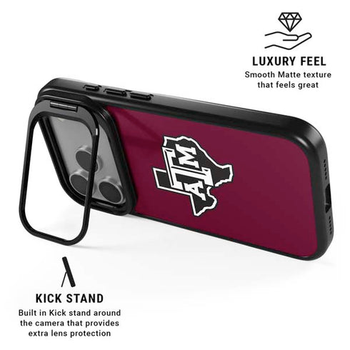 Texas A&M University Black Logo iPhone 17 Pro Kickstand Case