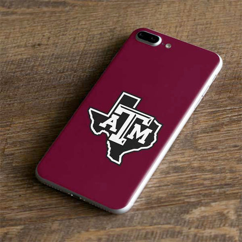 Texas A&M University Black Logo iPhone 8 Plus Skin