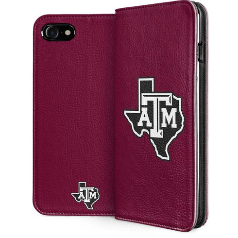 Texas A&M University Black Logo iPhone SE (2nd & 3rd Gen) Folio Case