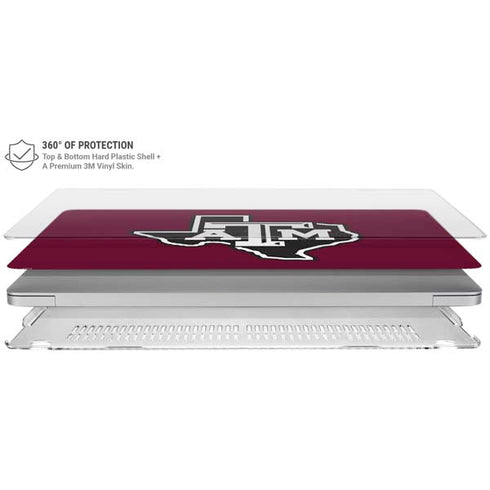 Texas A&M University Black Logo MacBook Air 15in (2023-2025) Case plus Skin