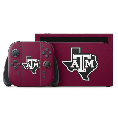 Texas A&M University Black Logo Nintendo Skins