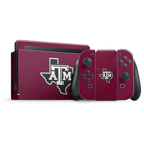 Texas A&M University Black Logo Nintendo Switch Bundle Skin
