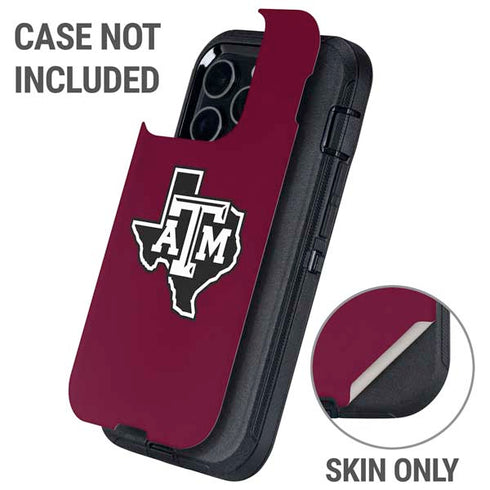 Texas A&M University Black Logo Otterbox Defender iPhone Skin