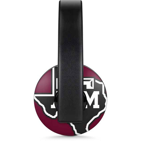 Texas A&M University Black Logo PlayStation 4 Gold Wireless Headset Skin
