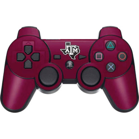 Texas A&M University Black Logo PS3 Dual Shock wireless controller Skin