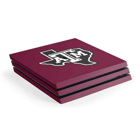 Texas A&M University Black Logo PS4 Pro Console Skin