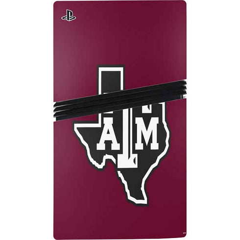 Texas A&M University Black Logo PS5 Pro Console Skin