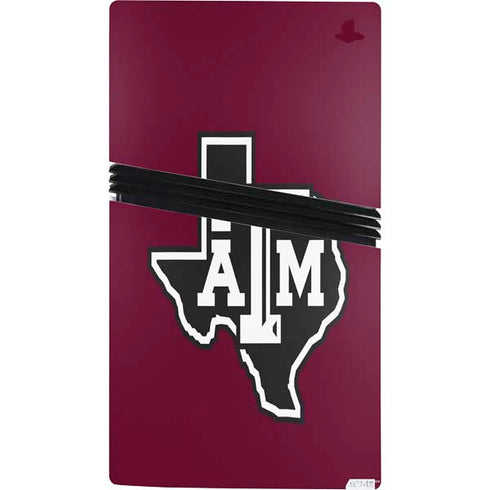 Texas A&M University Black Logo PS5 Pro Console Skin
