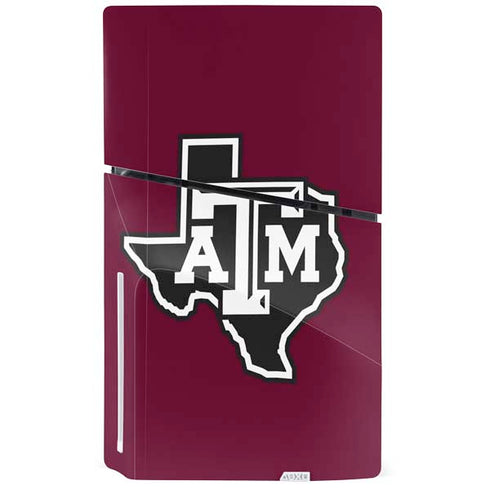 Texas A&M University Black Logo PS5 Slim Disk Bundle Skin