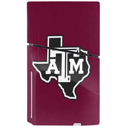 Texas A&M University Black Logo PS5 Slim Disk Console Skin