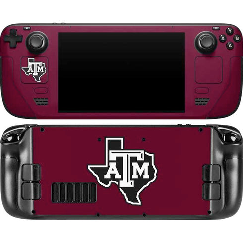 Texas A&M University Black Logo Steam Deck Handheld Gaming Computer OLED Skin