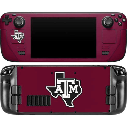 Texas A&M University Black Logo Steam Deck Handheld Gaming Computer Skin
