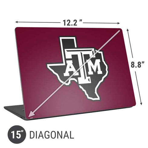 Texas A&M University Black Logo Universal Laptop 15in (12.2 x 8.8in) Skin