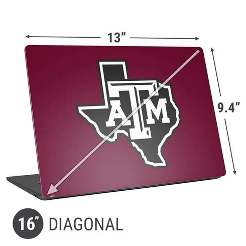 Texas A&M University Black Logo Universal Laptop 16in (13 x 9.4in) Skin