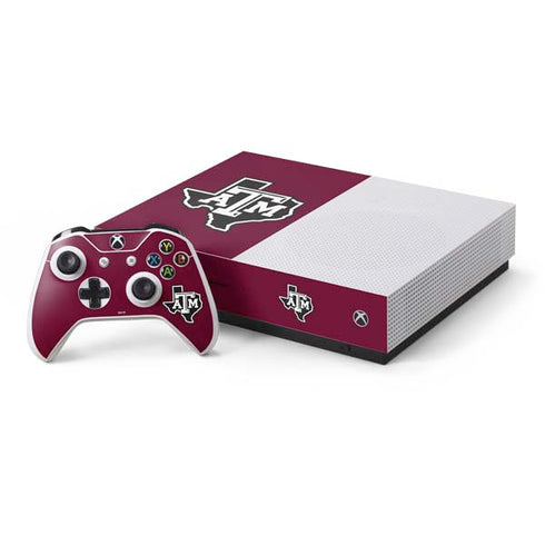 Texas A&M University Black Logo Xbox One S All-Digital Edition Bundle Skin