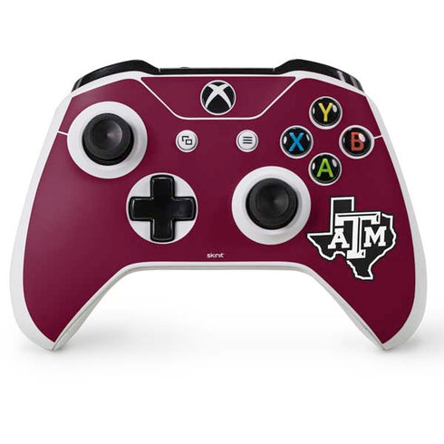Texas A&M University Black Logo Xbox One S Console and Controller Bundle Skin