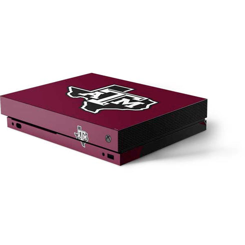 Texas A&M University Black Logo Xbox One X Console Skin