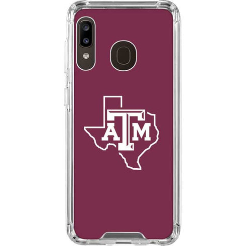 Texas A&M University Black Logo Galaxy A30 Clear Case