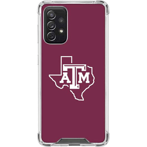 Texas A&M University Black Logo Galaxy A72 5G Clear Case