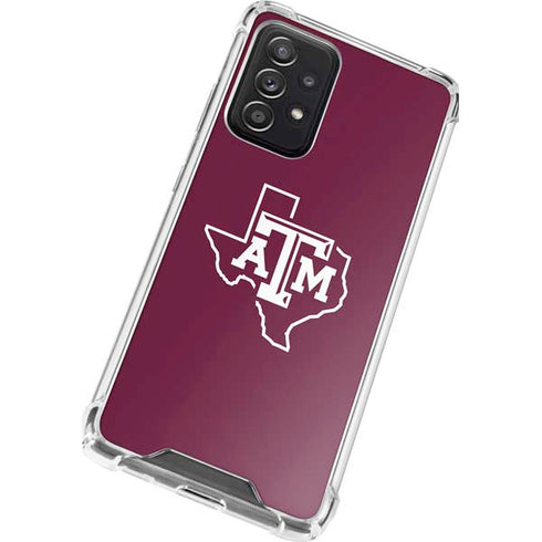 Texas A&M University Black Logo Galaxy A72 5G Clear Case