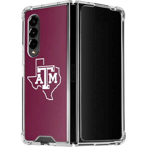 Texas A&M University Black Logo Galaxy Z Fold4 5G Clear Case