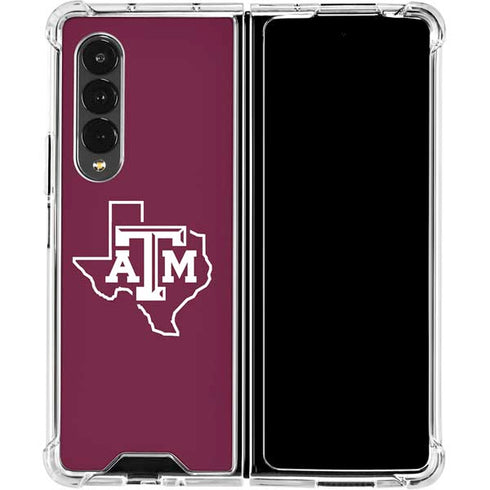 Texas A&M University Black Logo Galaxy Z Fold4 5G Clear Case