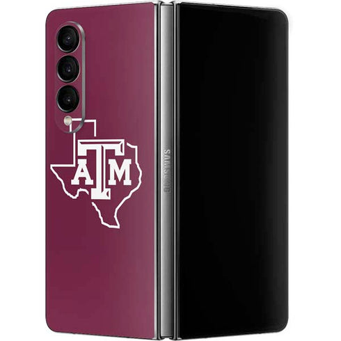 Texas A&M University Black Logo Galaxy Z Fold4 5G Skin