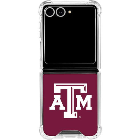 Texas A&M University TAM Galaxy Z Flip7 Clear Case