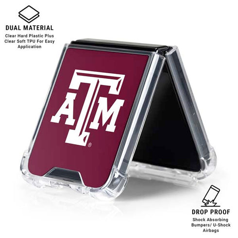 Texas A&M University TAM Galaxy Z Flip7 Clear Case