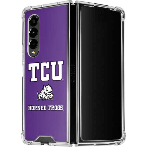 Texas Christian University Mascot Galaxy Z Fold4 5G Clear Case