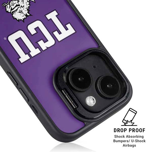 Texas Christian University Mascot iPhone 15 Plus Kickstand Case