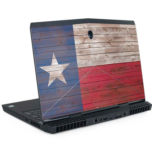 Texas Flag Dark Wood Dell Alienware Skin