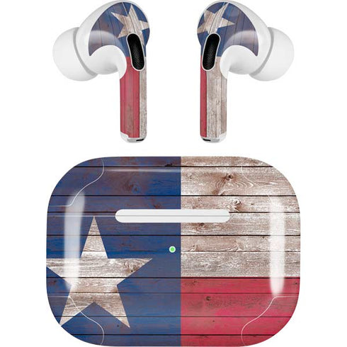 Texas Flag Dark Wood AirPods Skins