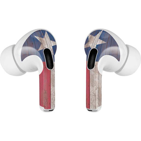 Texas Flag Dark Wood AirPods Skins