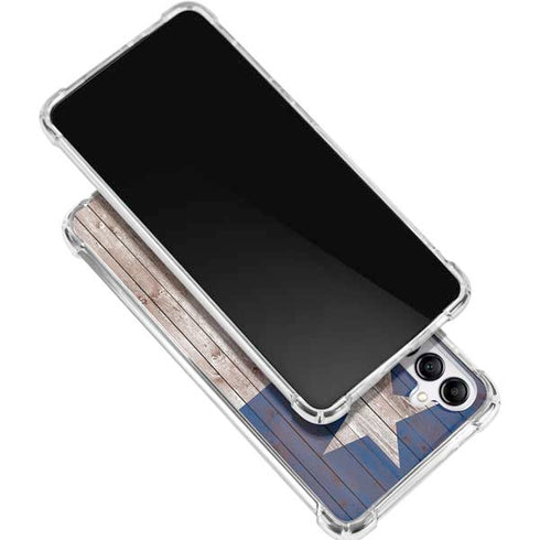 Texas Flag Dark Wood Gabb Phone 4 Clear Case