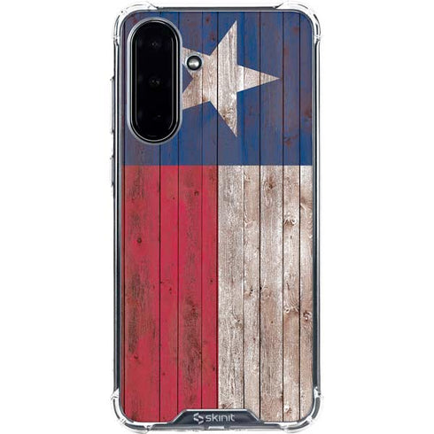 Texas Flag Dark Wood Galaxy A36 5G Clear Case