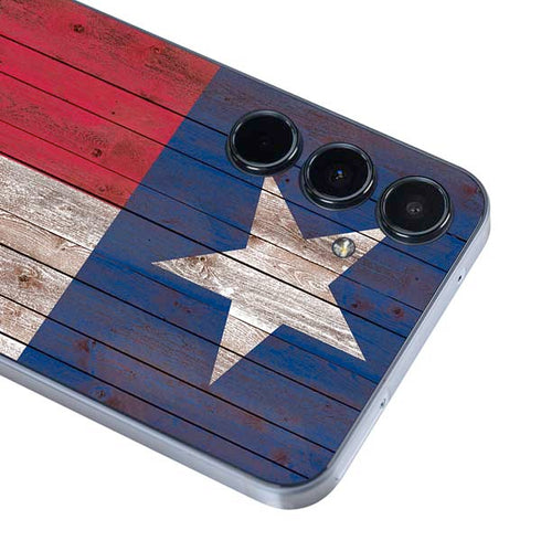 Texas Flag Dark Wood Galaxy A36 5G Skin